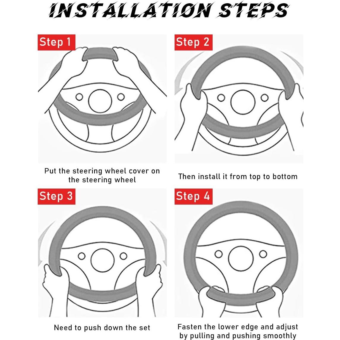 Funda de Volante de Coche Povtii 38 cm Cuero Antideslizante