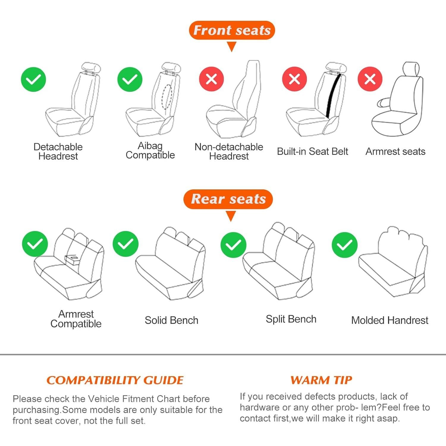 Funda de Asiento de Coche KEYOOG Universal Rojo 2 Asientos