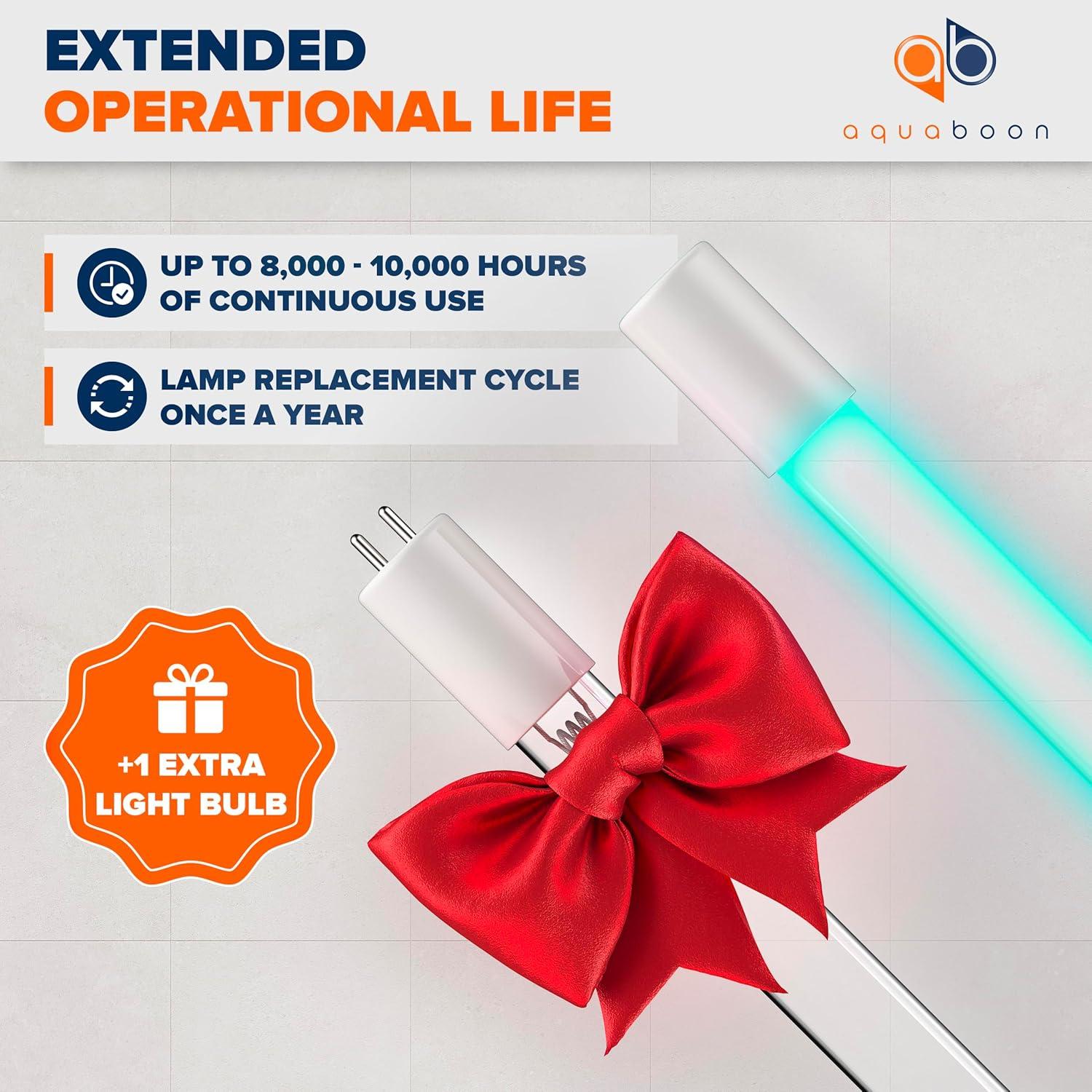 Purificador de Agua UV AQUABOON 55W 45,42 LPM con Sensor