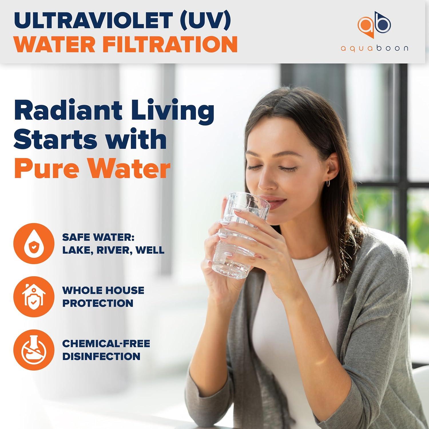 Purificador de Agua UV AQUABOON 55W 45,42 LPM con Sensor