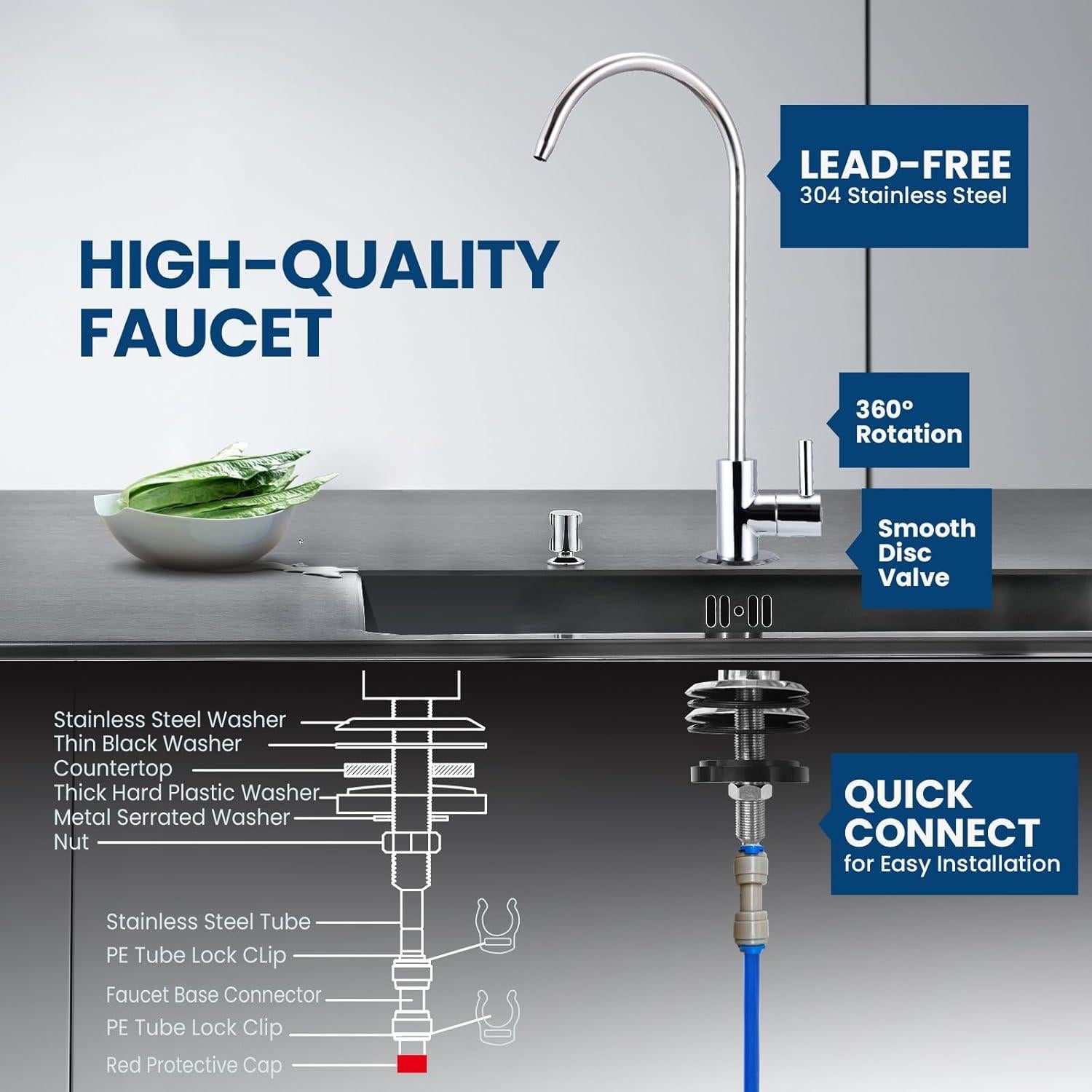 Sistema de Ósmosis Inversa COMFEE' CMP10 5 Etapas 75 GPD