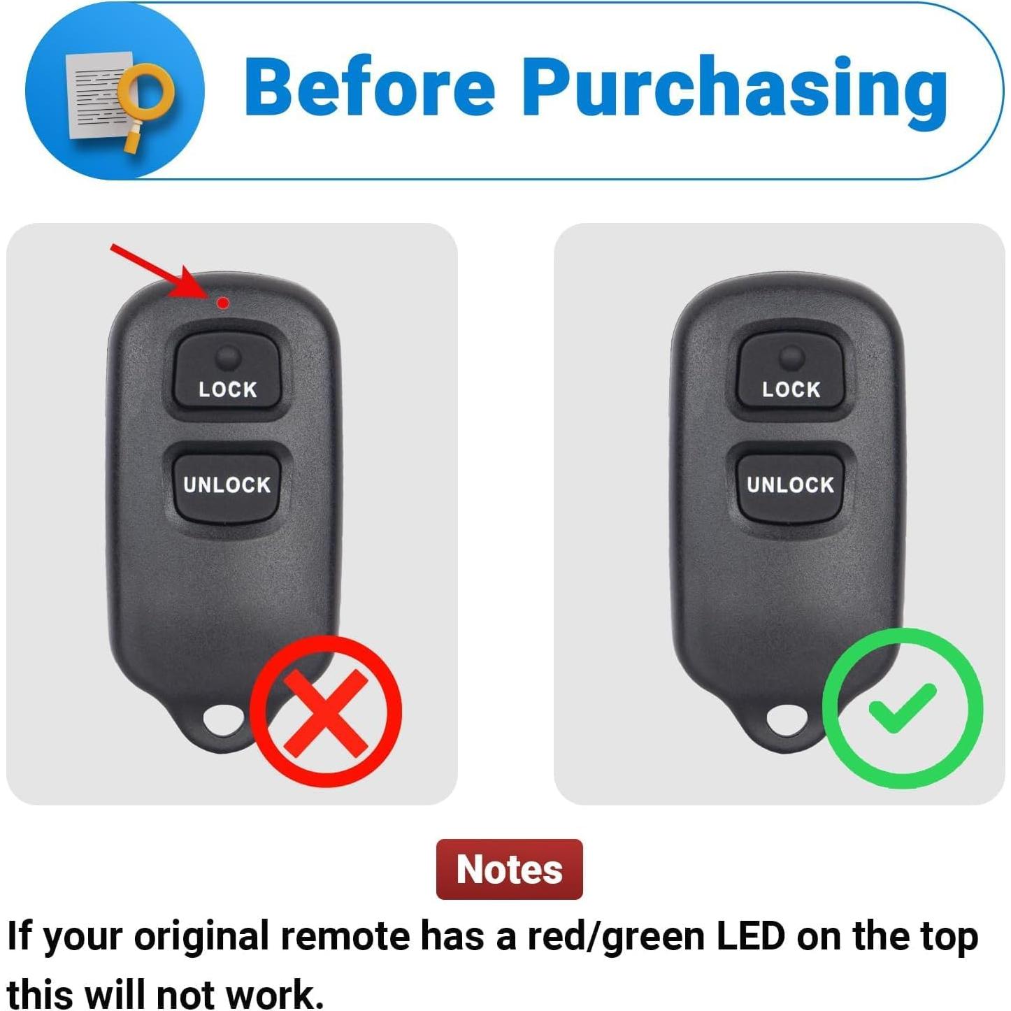 Control Remoto Toyota Lehicriar LEKEYFOB 3 Botones 2000-2008
