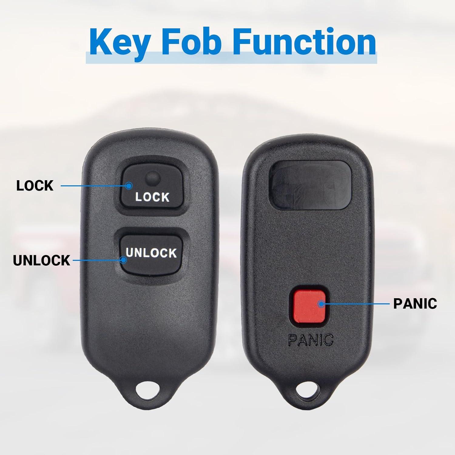 Control Remoto Toyota Lehicriar LEKEYFOB 3 Botones 2000-2008