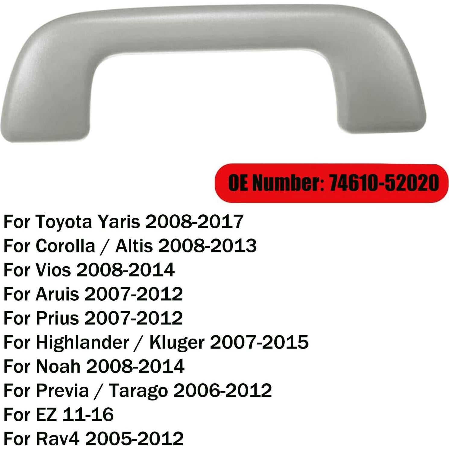 Asa de Tirón Techo Frontal QGQZIQG Beige Gris para Toyota