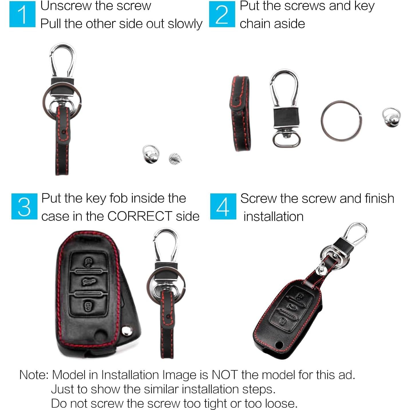 Funda de Llave de Cuero MECHCOS para Mazda y Toyota 4 Botones