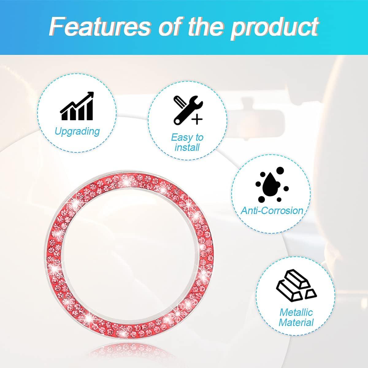 Anillos de Inicio de Motor AUKEPO Cristal Brillante Rojo