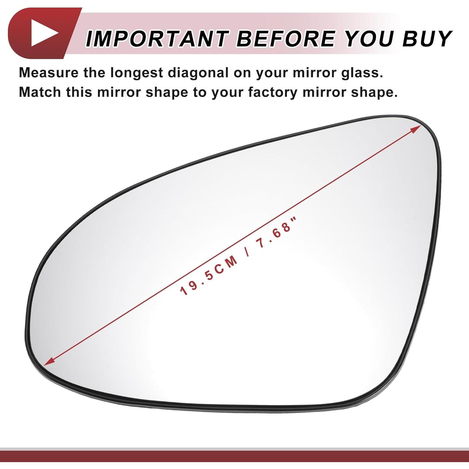 Cristal de Espejo Lado Izquierdo Toyota Yaris 2012-2017 HEROFFIX