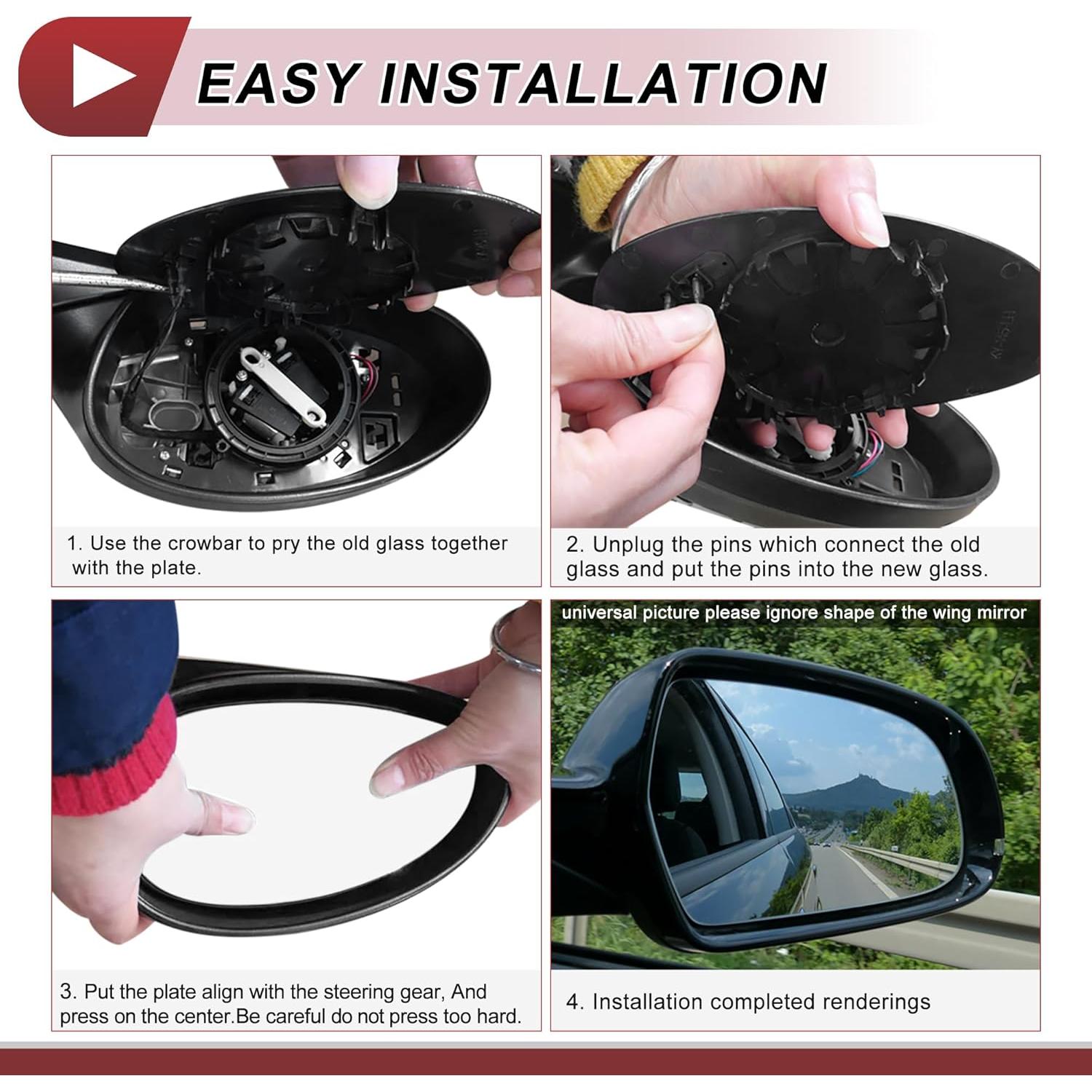 Cristal de Espejo Lado Izquierdo Toyota Yaris 2012-2017 HEROFFIX