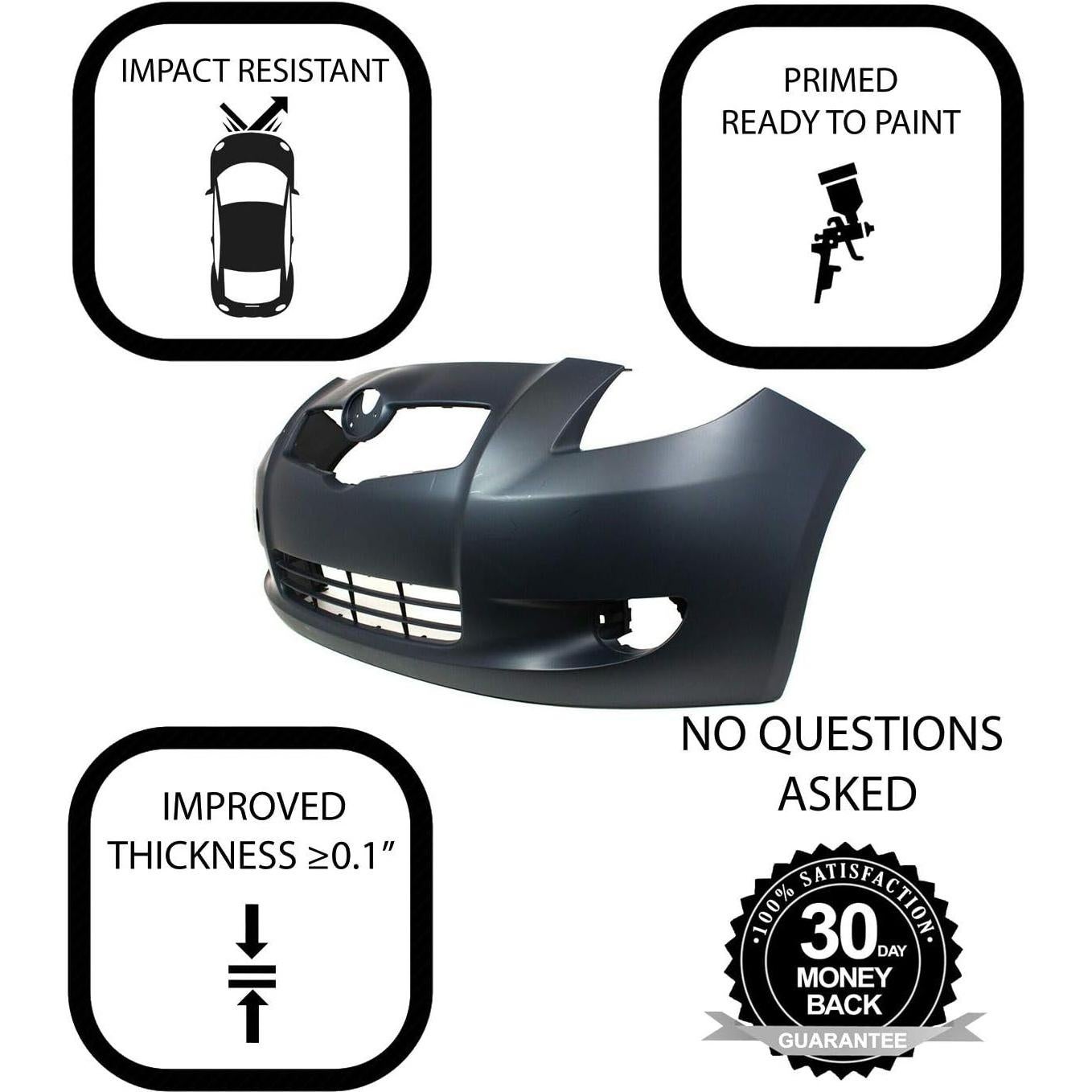 Parachoques Delantero FitParts para Toyota Yaris 2007-2008