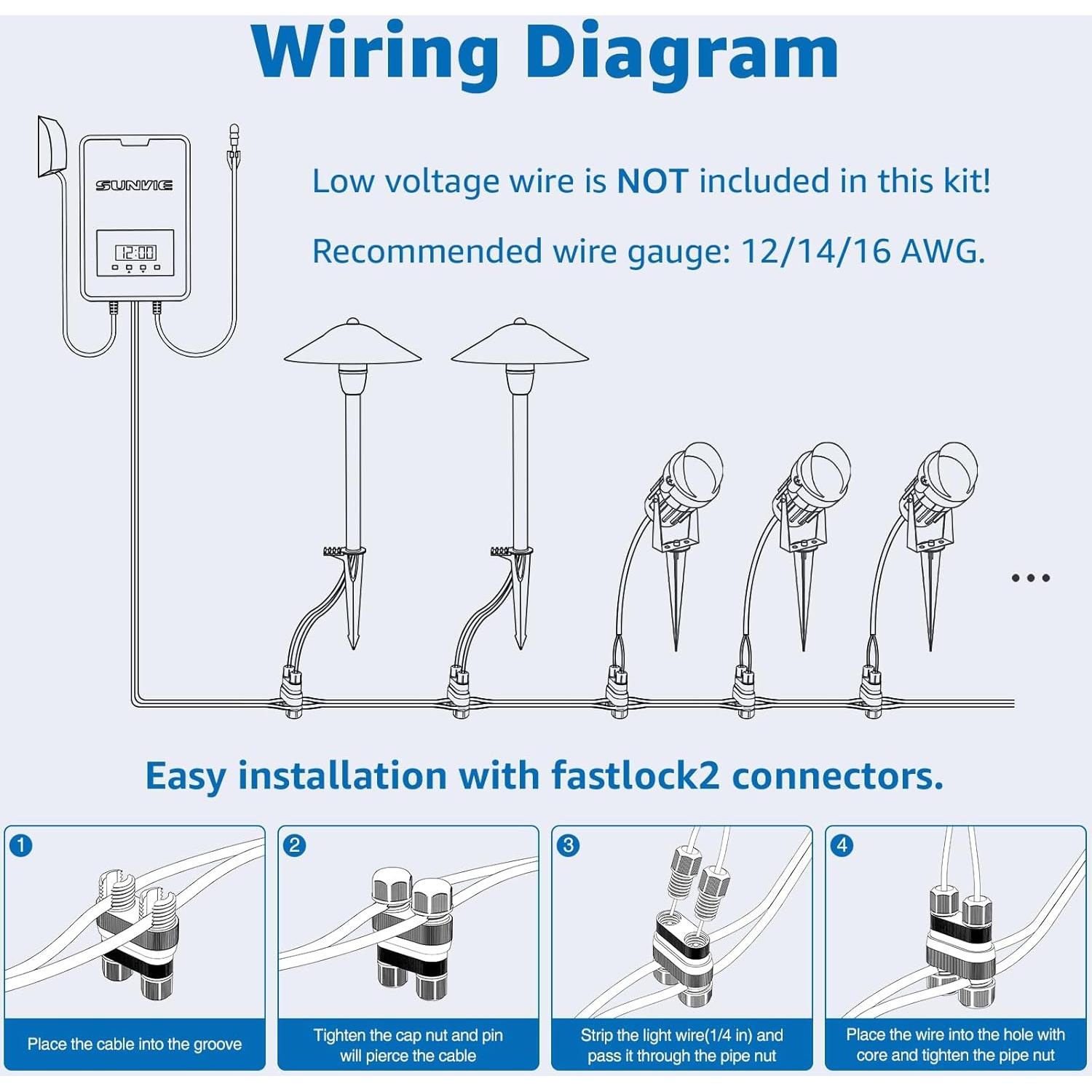 Kit de Iluminación LED Sunvie 10 Piezas Jardín 12V