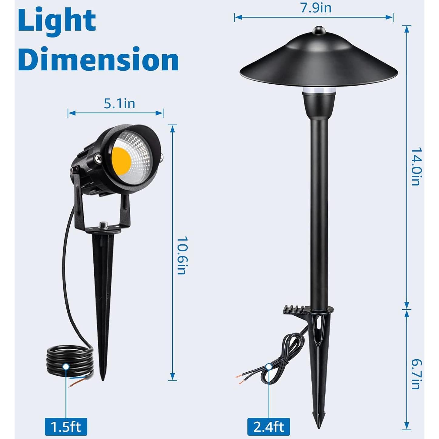 Kit de Iluminación LED Sunvie 10 Piezas Jardín 12V