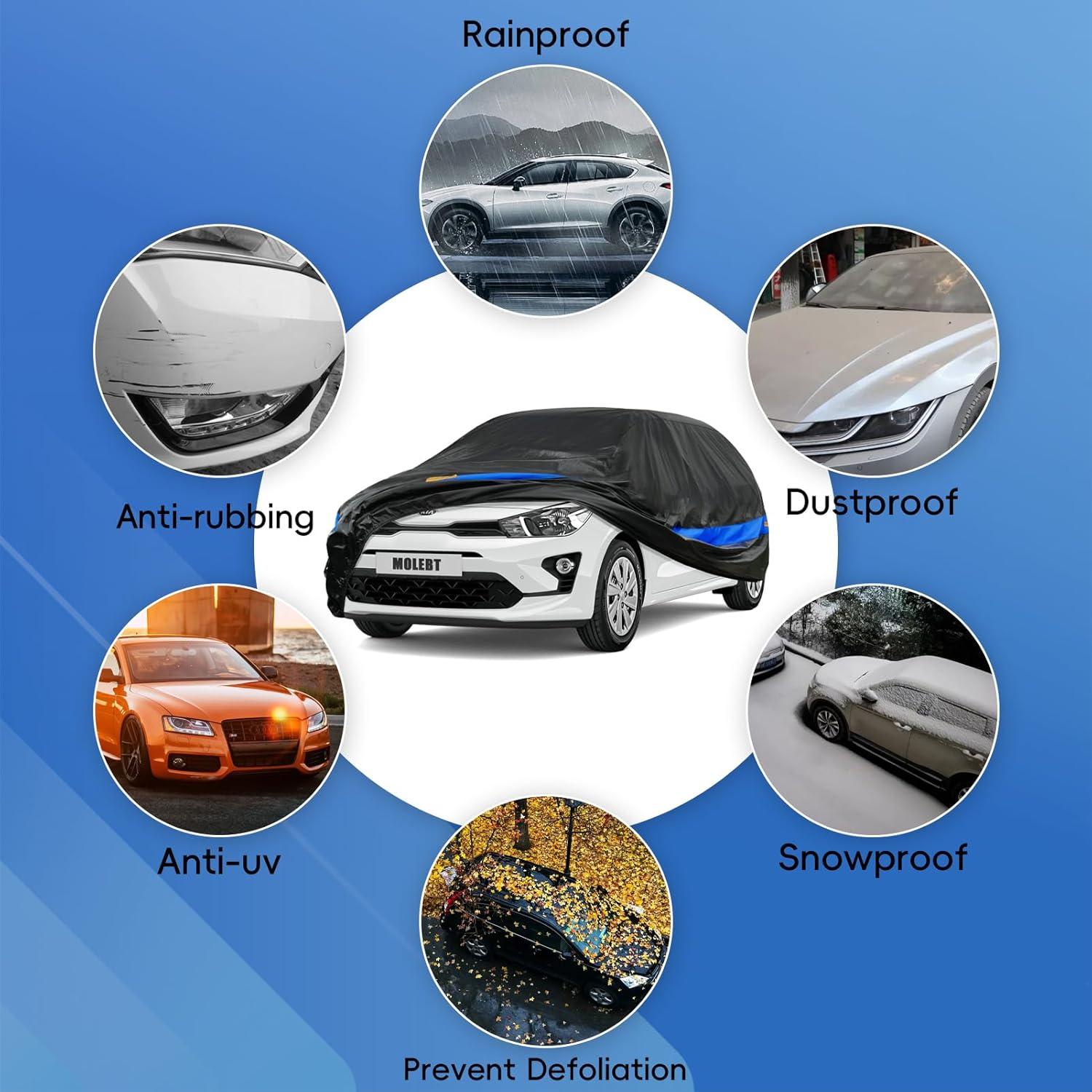 Funda de Coche Hatchback Molebt Impermeable Universal 414cm
