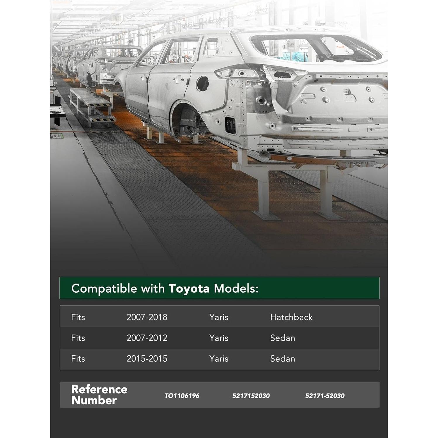 Refuerzo Parachoques Trasero YHTAUTO Toyota Yaris 2007-2018