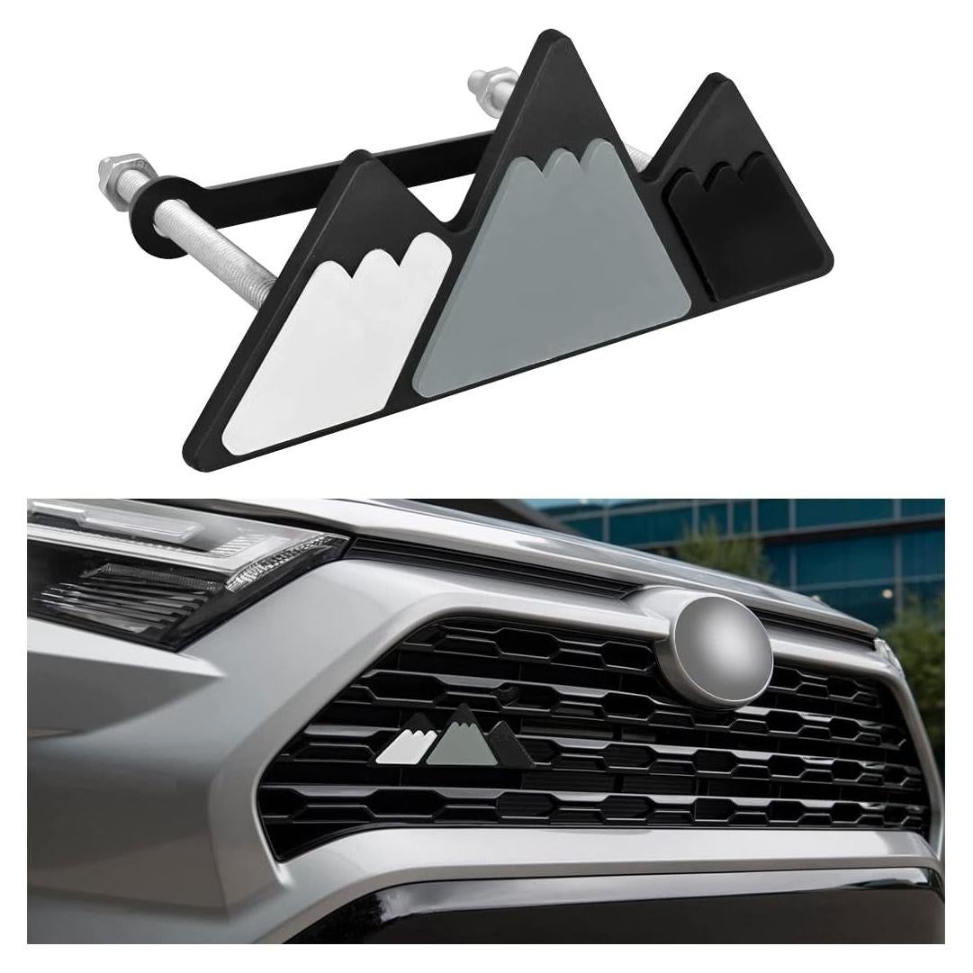 Emblema de Rejilla Tri-Color AICEL para Auto Gris