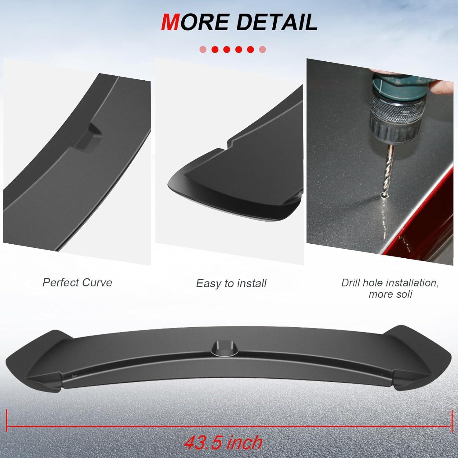 cciyu Rear Roof Spoiler Fits for 2006-2011 for Toyota for Yaris Hatchback Roof Spoiler,Matte Black