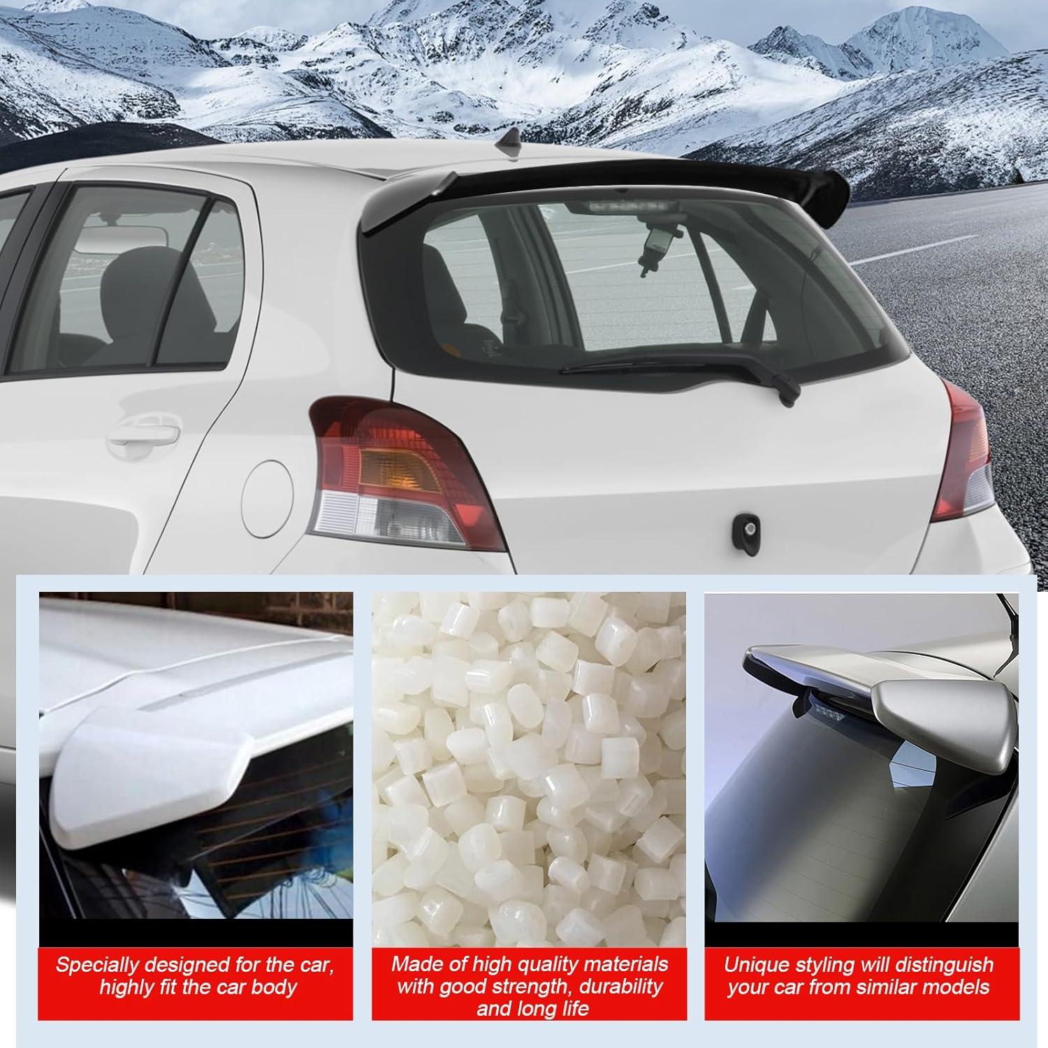 cciyu Rear Roof Spoiler Fits for 2006-2011 for Toyota for Yaris Hatchback Roof Spoiler,Matte Black