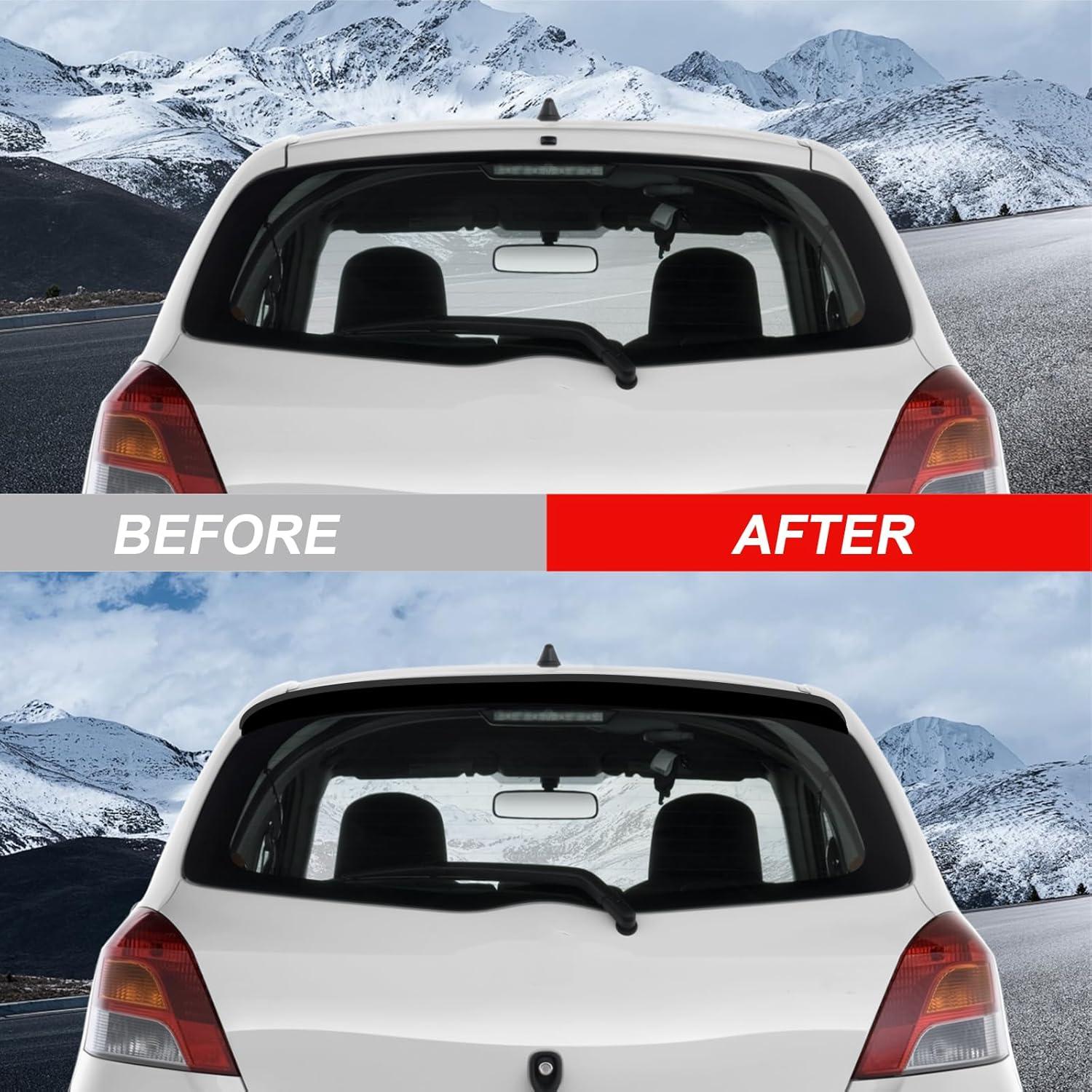 cciyu Rear Roof Spoiler Fits for 2006-2011 for Toyota for Yaris Hatchback Roof Spoiler,Matte Black