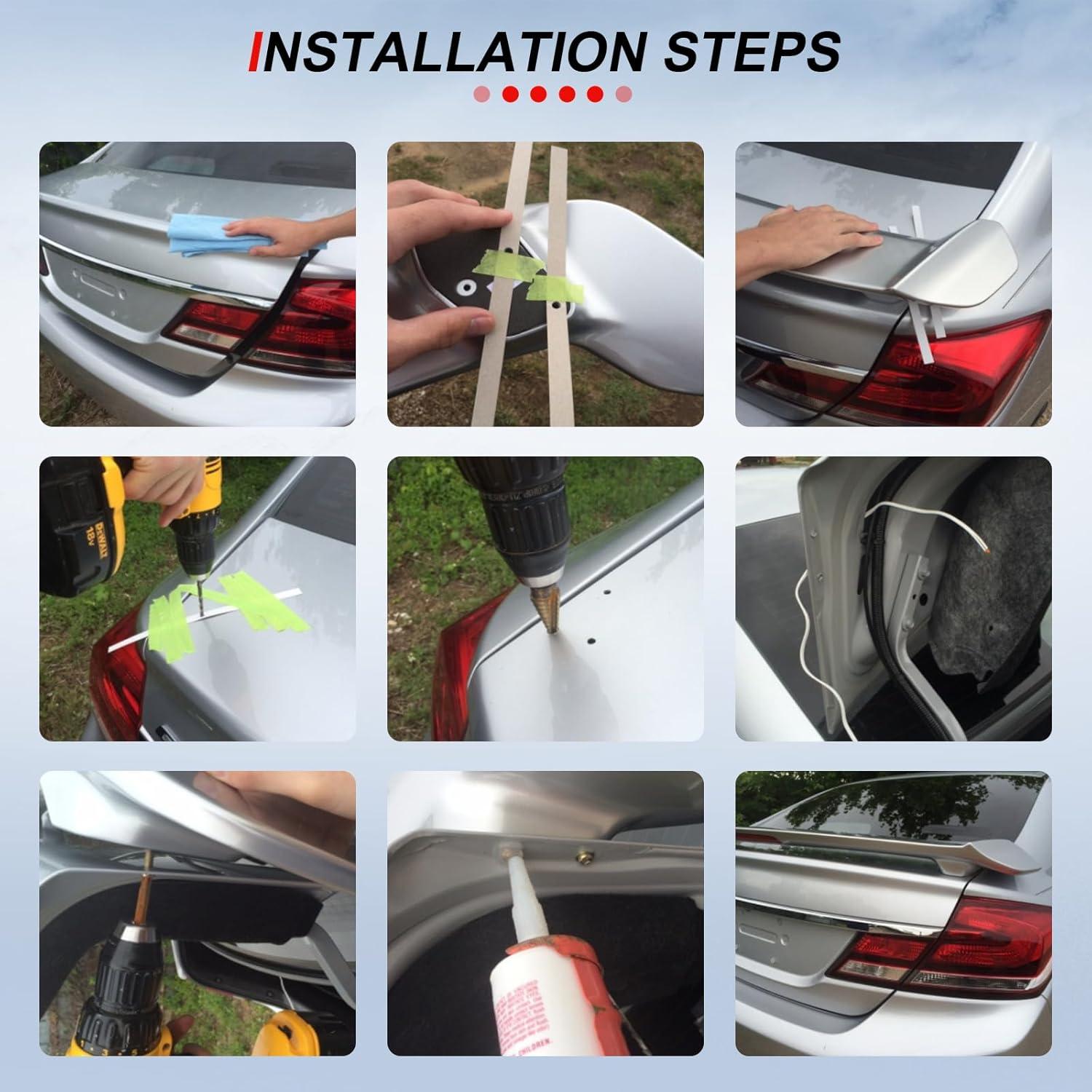 cciyu Rear Roof Spoiler Fits for 2006-2011 for Toyota for Yaris Hatchback Roof Spoiler,Matte Black