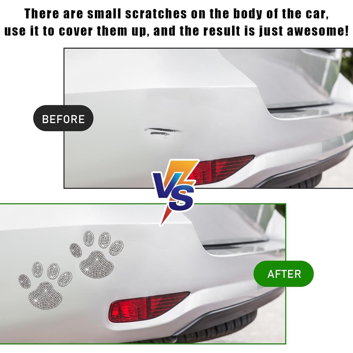 Calcomanías Huella de Perro Brillante Suvnie 2 Pcs