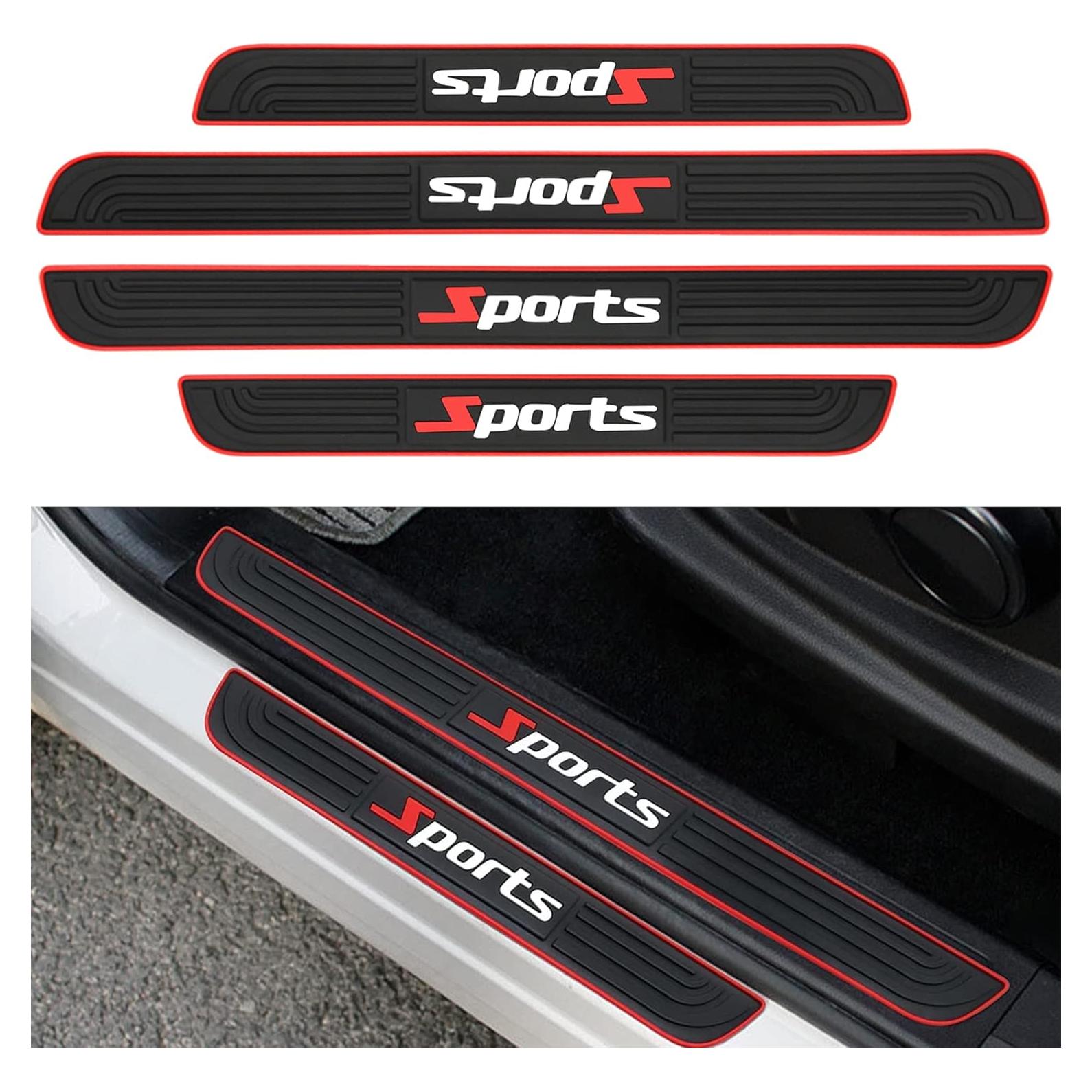 4 Protectores de Umbral de Puerta DWARFOO para Coche Negro