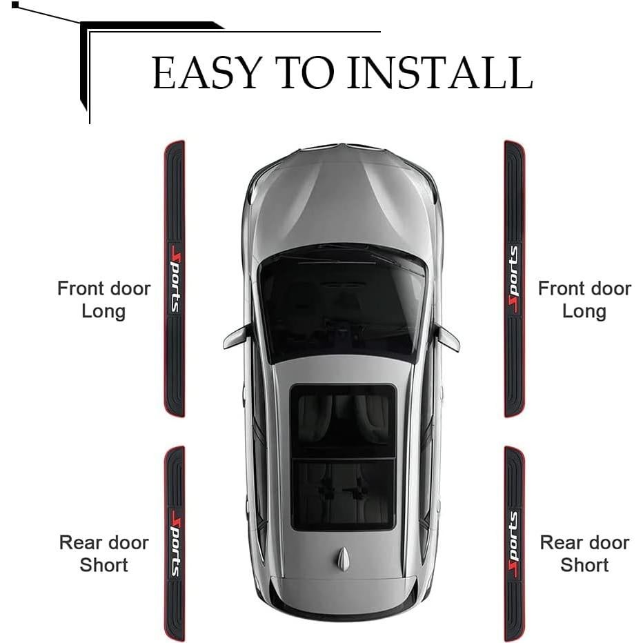 4 Protectores de Umbral de Puerta DWARFOO para Coche Negro