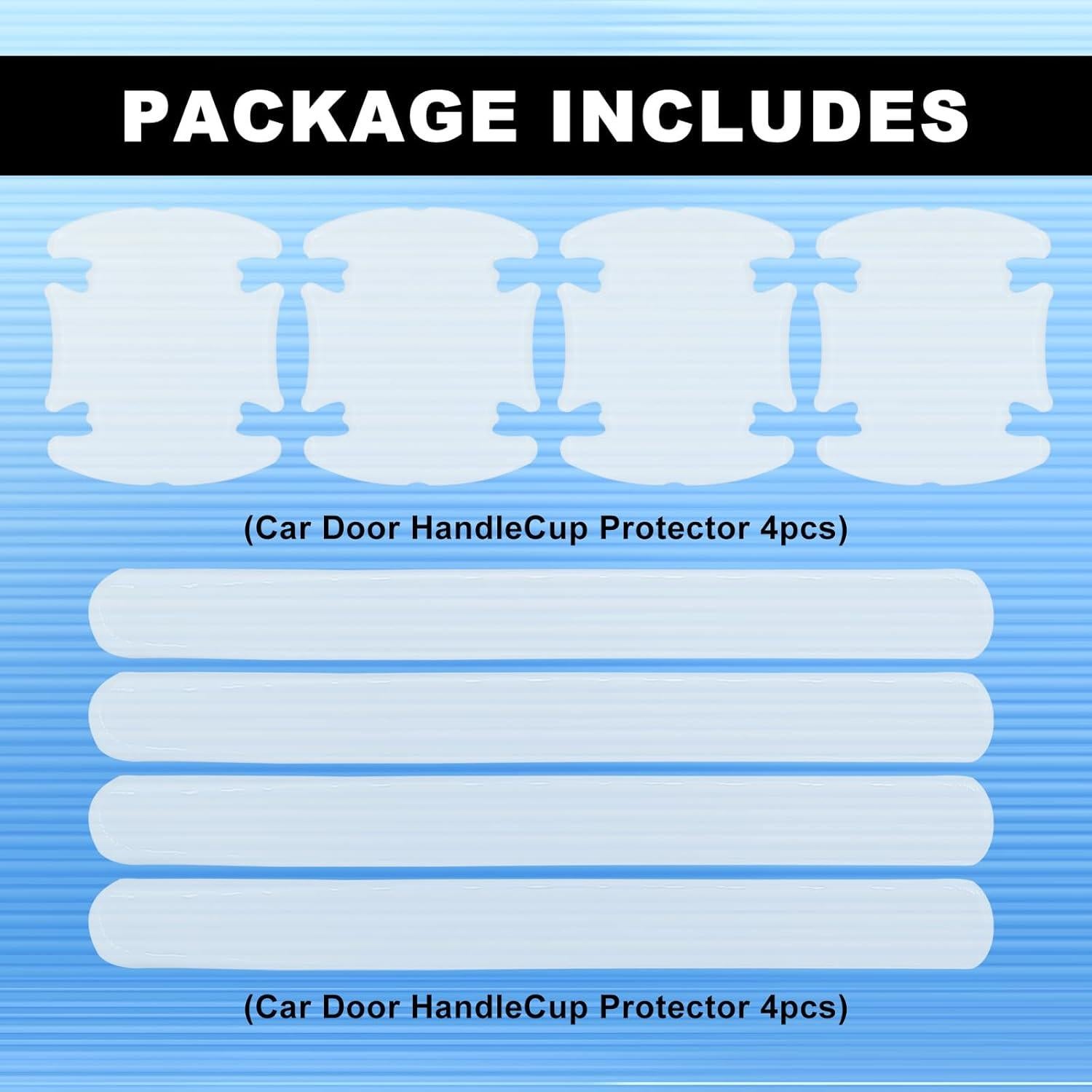 8 Piezas Protector de Manija de Puerta Auto ZOKYUYS PVC Transparente