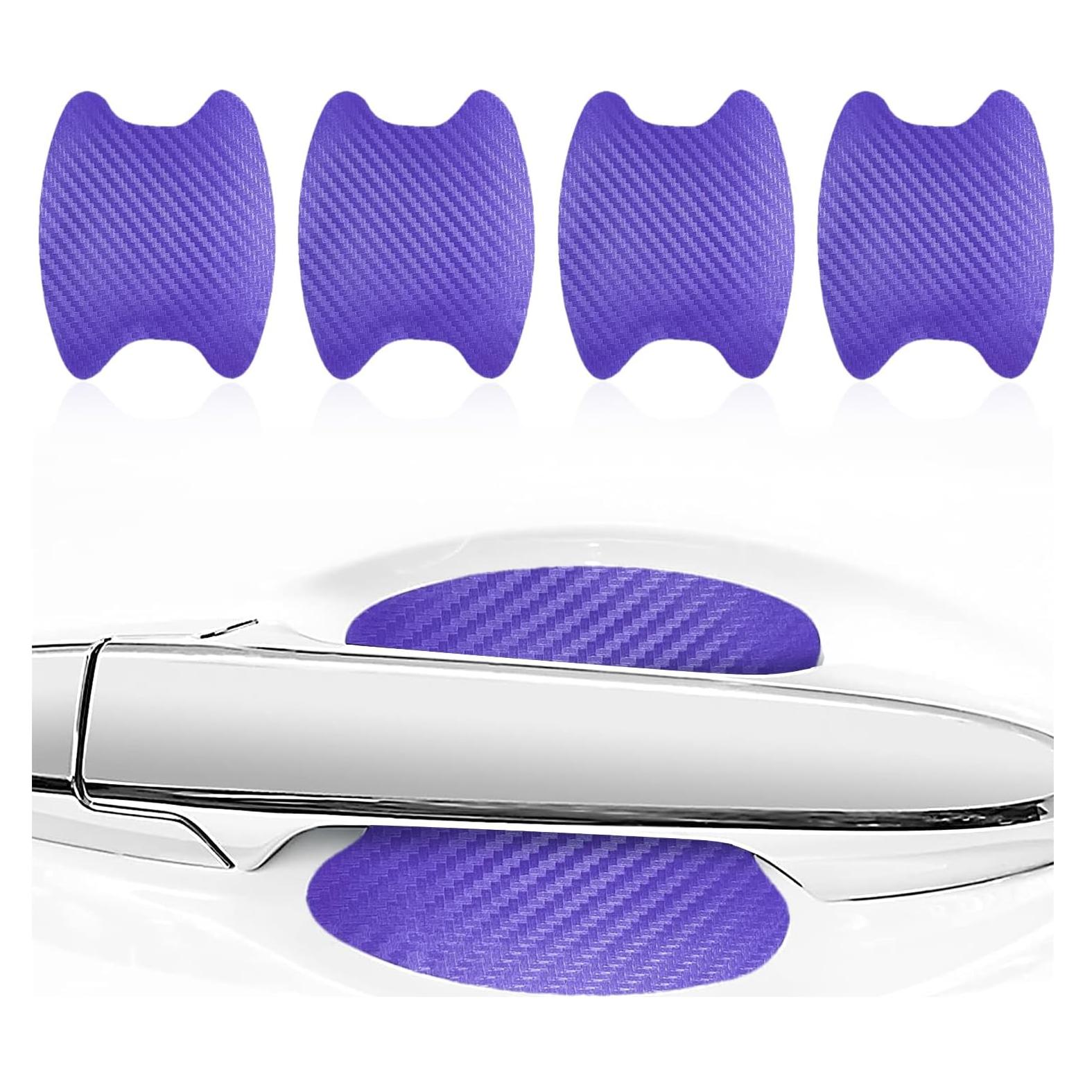 Calcomanías de Manija de Puerta Kewucn 4PCS Carbono Púrpura