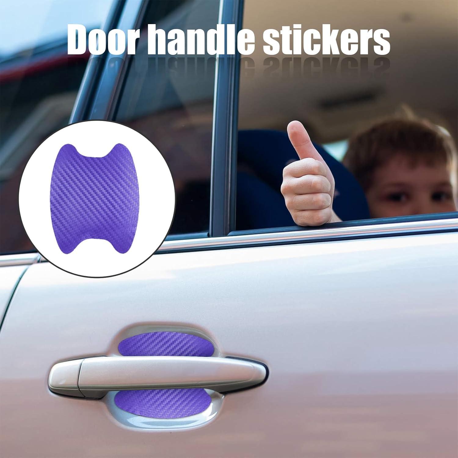 Calcomanías de Manija de Puerta Kewucn 4PCS Carbono Púrpura