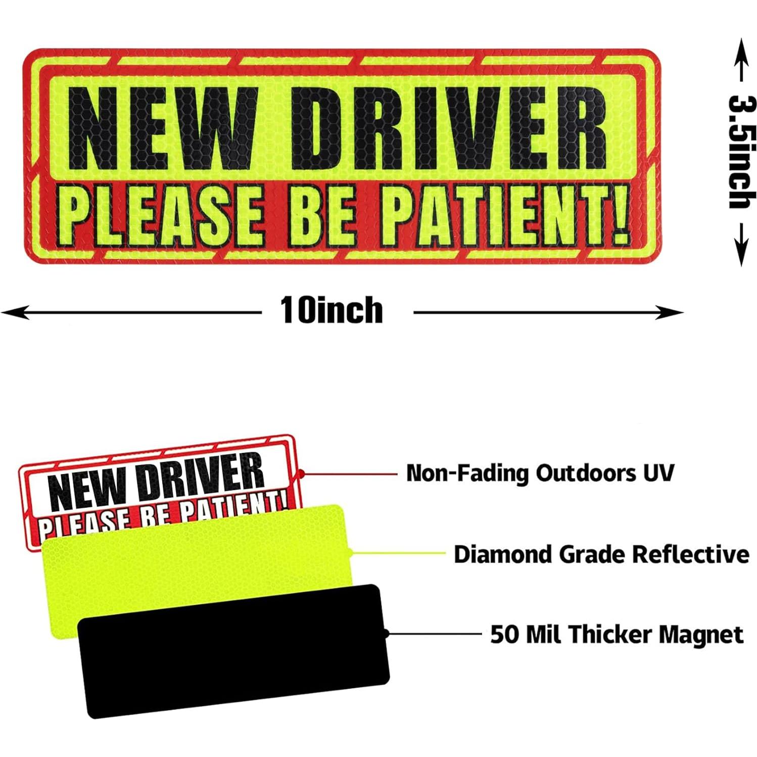 Imán para Nuevo Conductor SINGARO 3 Pcs Borde Rojo