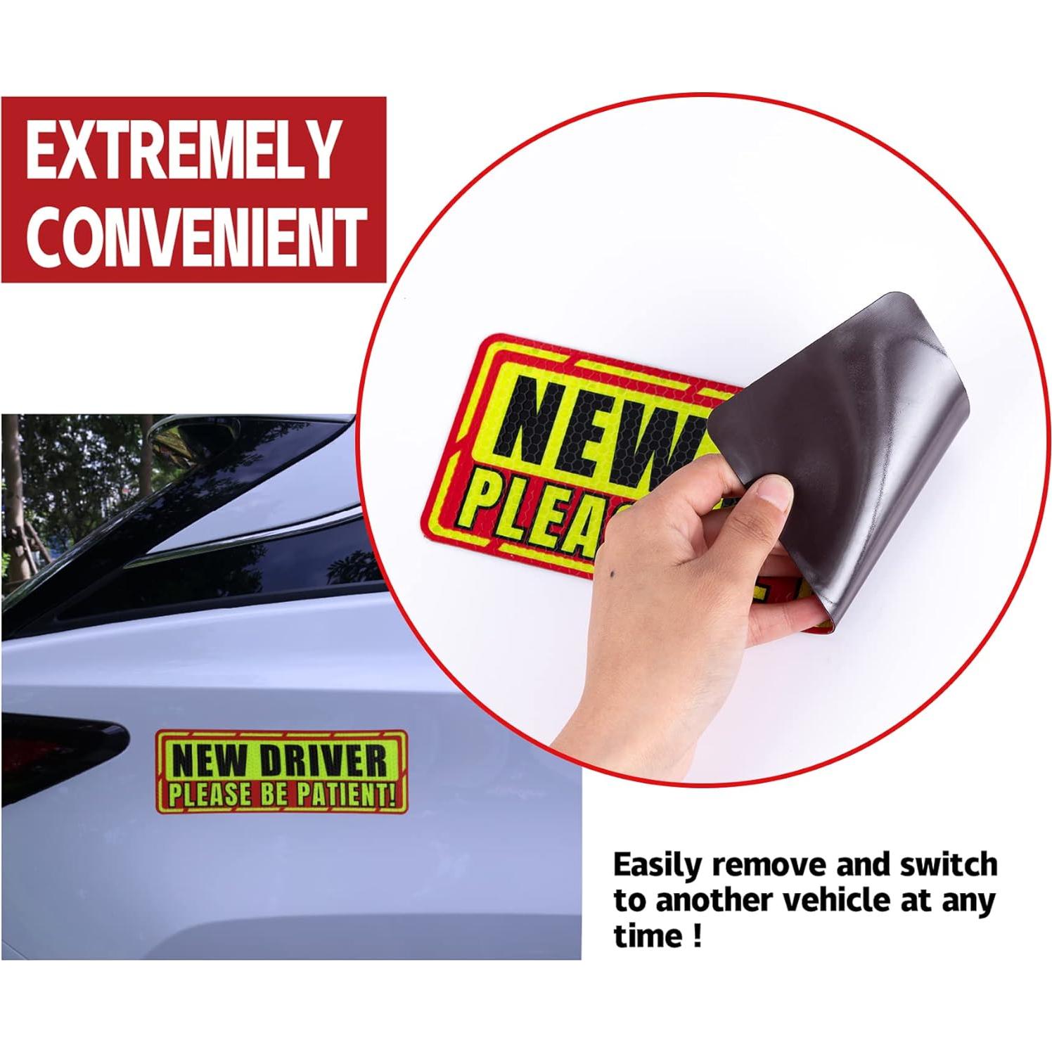 Imán para Nuevo Conductor SINGARO 3 Pcs Borde Rojo