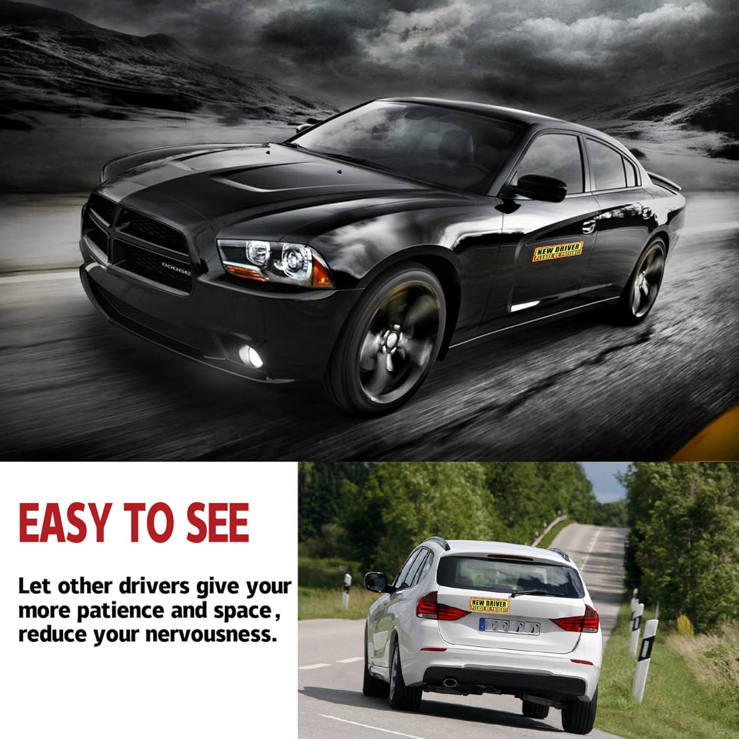 Imán para Nuevo Conductor SINGARO 3 Pcs Borde Rojo