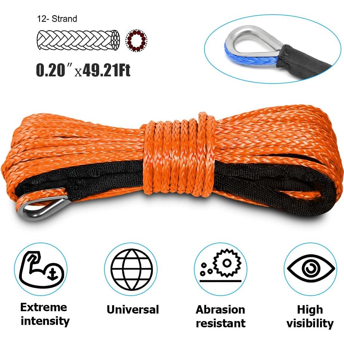 Cuerda Sintética para Winch KHGUZ 15m 10000LBS Naranja