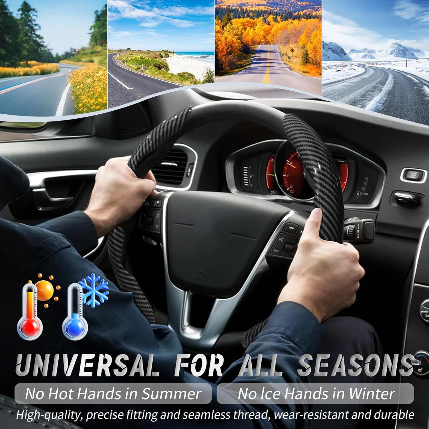 Cubierta de Volante WOCOCN XL Fibra de Carbono Antideslizante