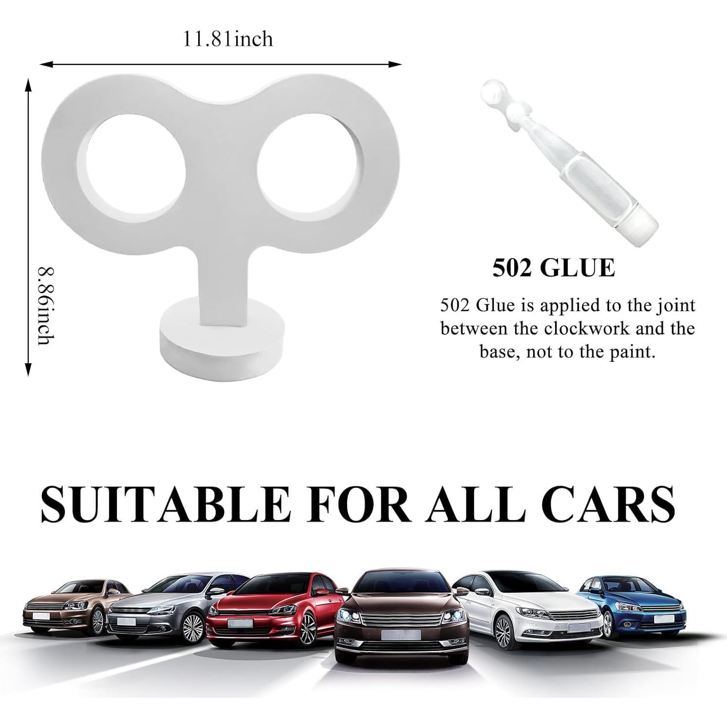 Sticker 3D Llave de Cuerda Gasedin para Auto Blanco