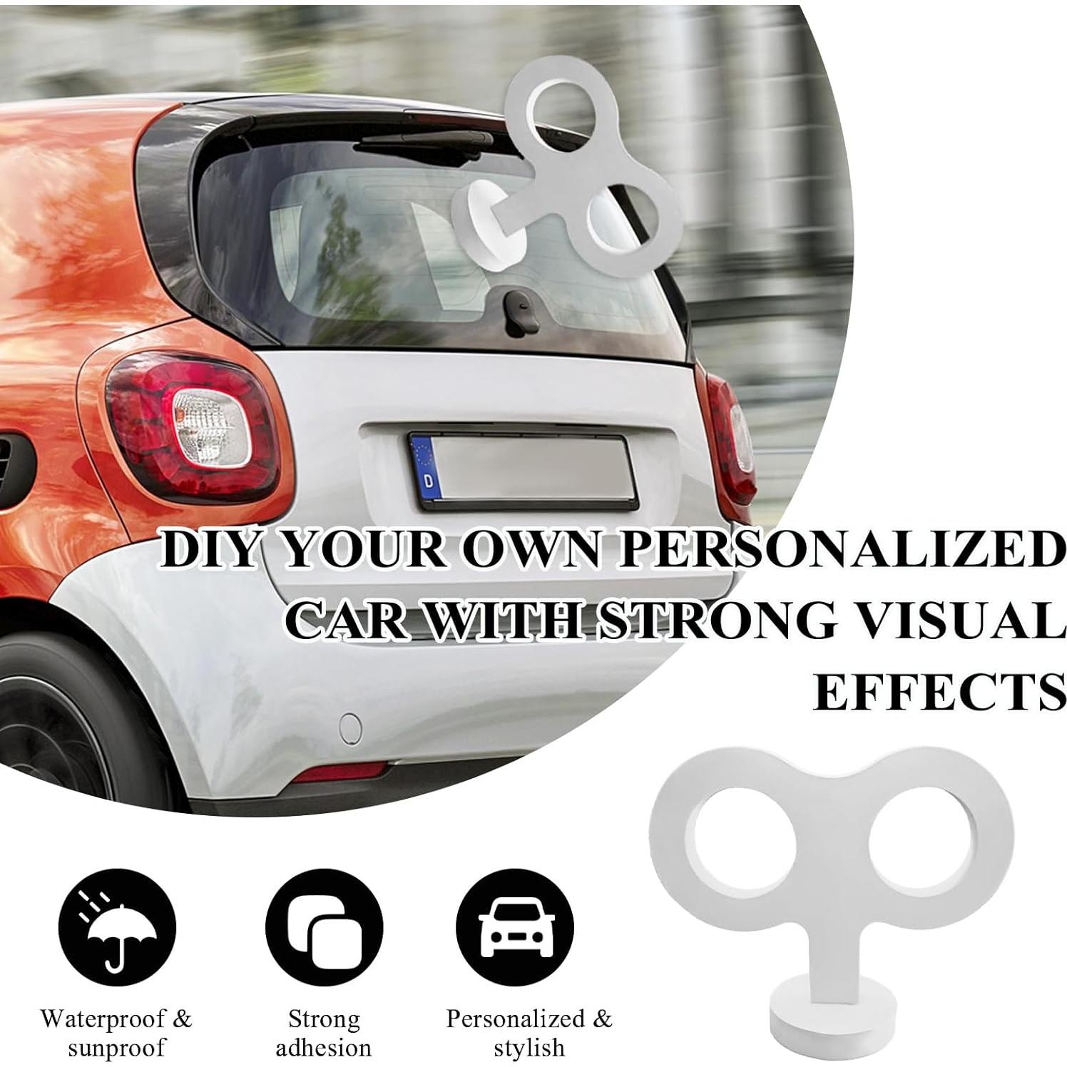 Sticker 3D Llave de Cuerda Gasedin para Auto Blanco