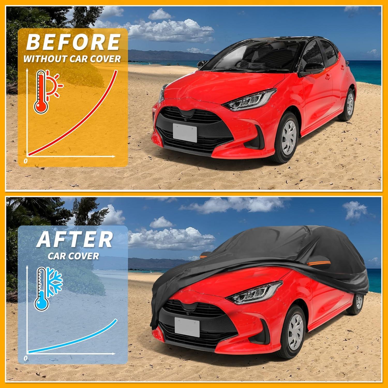 Funda Impermeable para Coche Toyota Yaris 210D Negra