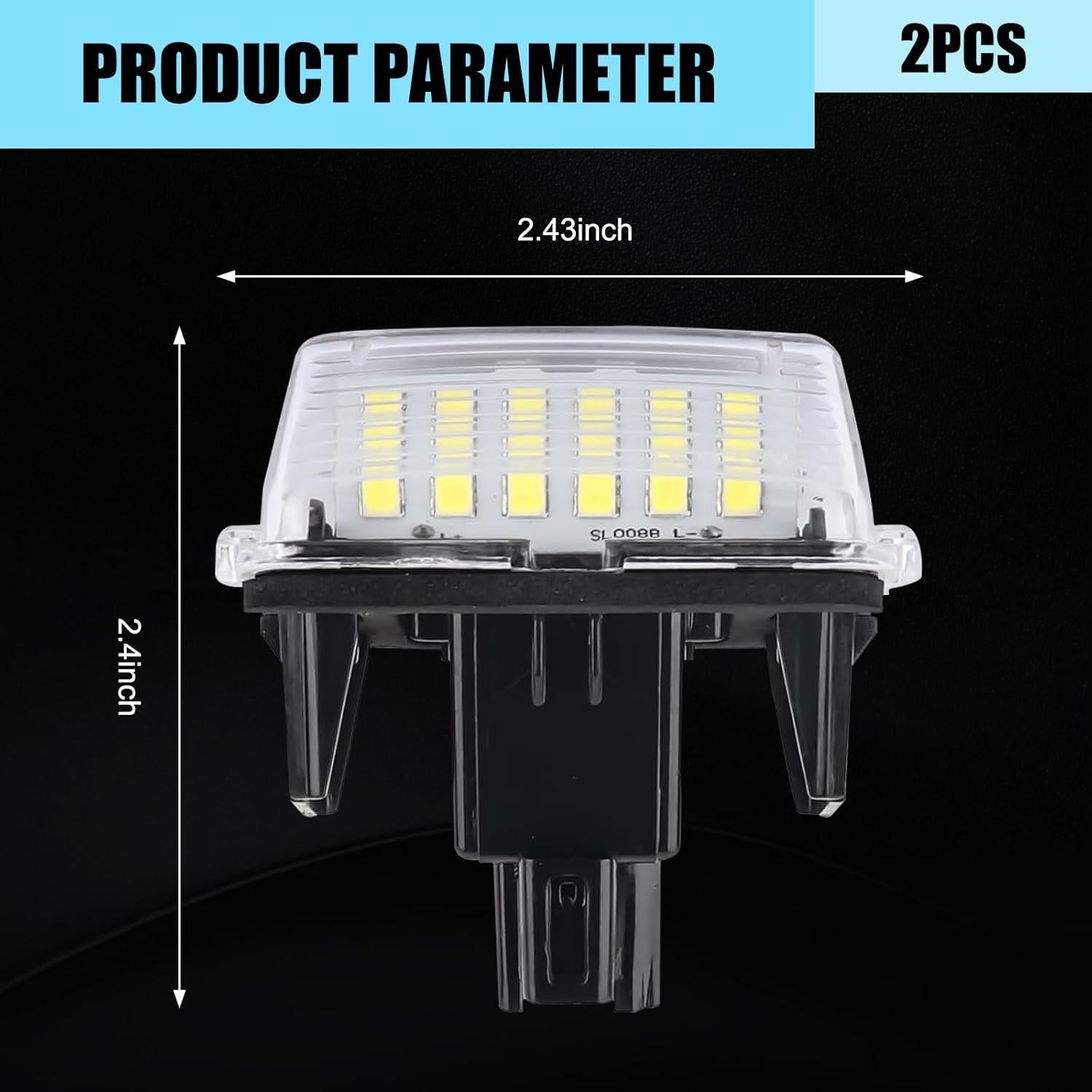 Luz de Placa de Licencia LED Sephile 6500K 2 Pcs Compatible Camry Yaris