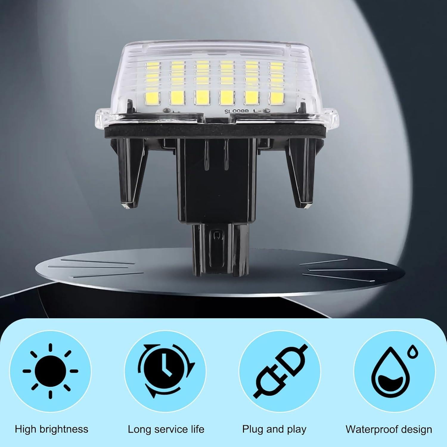 Luz de Placa de Licencia LED Sephile 6500K 2 Pcs Compatible Camry Yaris