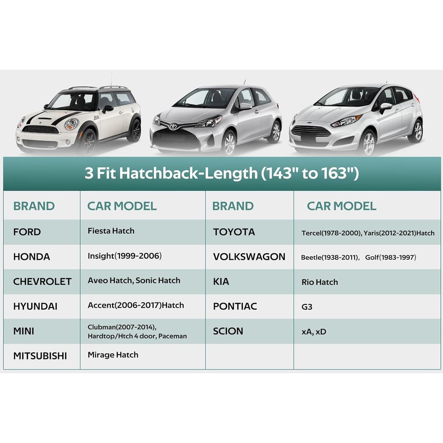 Funda para coche Molebt hatchback impermeable 143-163 cm