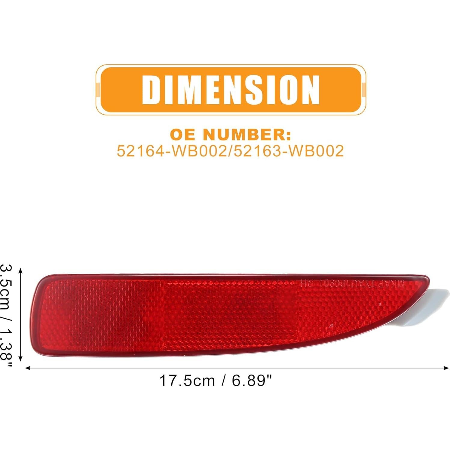 Reflector Trasero Toyota Yaris 2017-2020 X AUTOHAUX Rojo