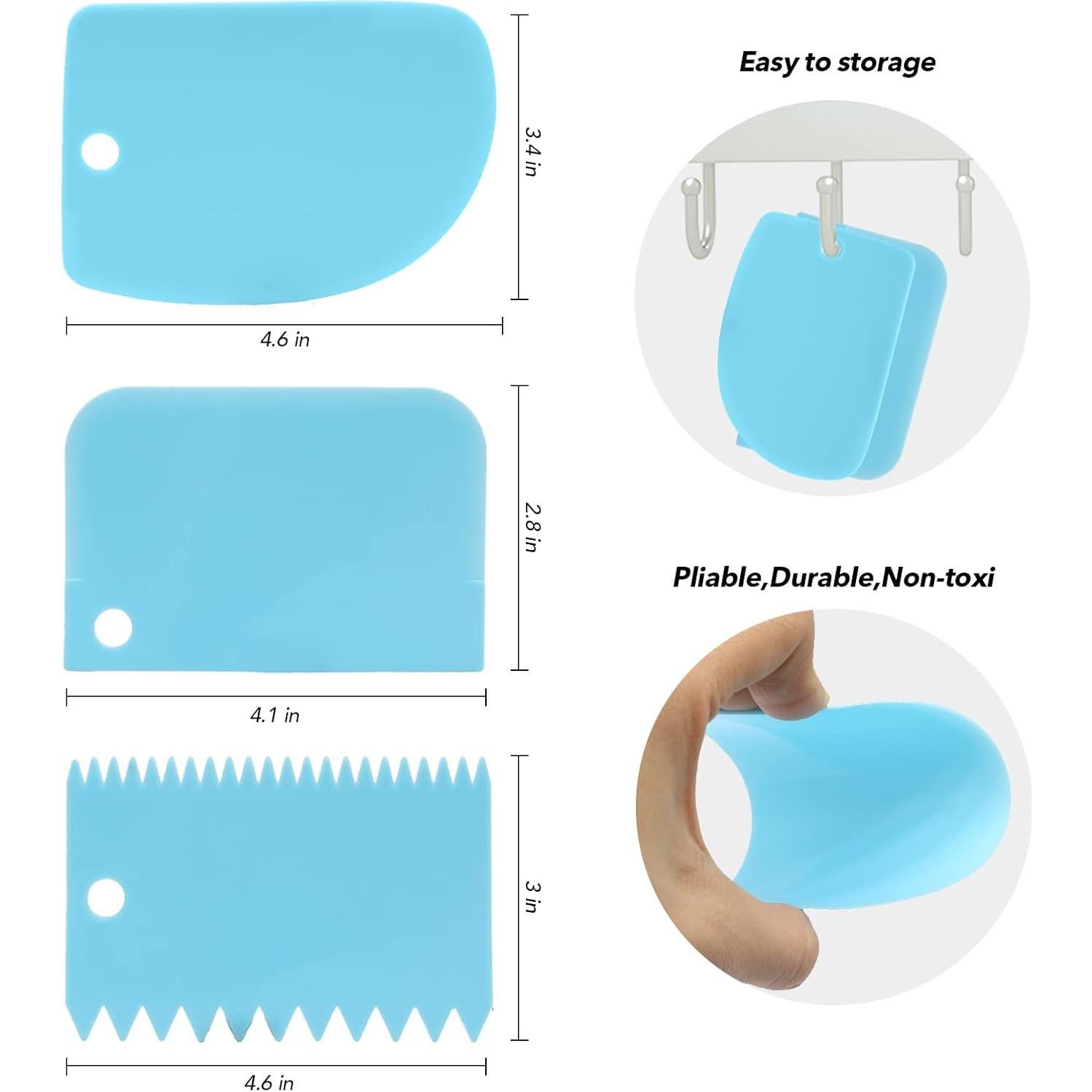 Conjunto de Raspadores de Cocina Jzszera 5 Piezas Plástico Flexible