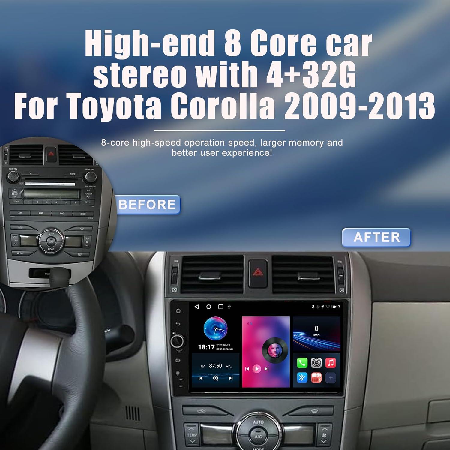 Estéreo de Coche Nunoo para Toyota Corolla 2009-2013 9"