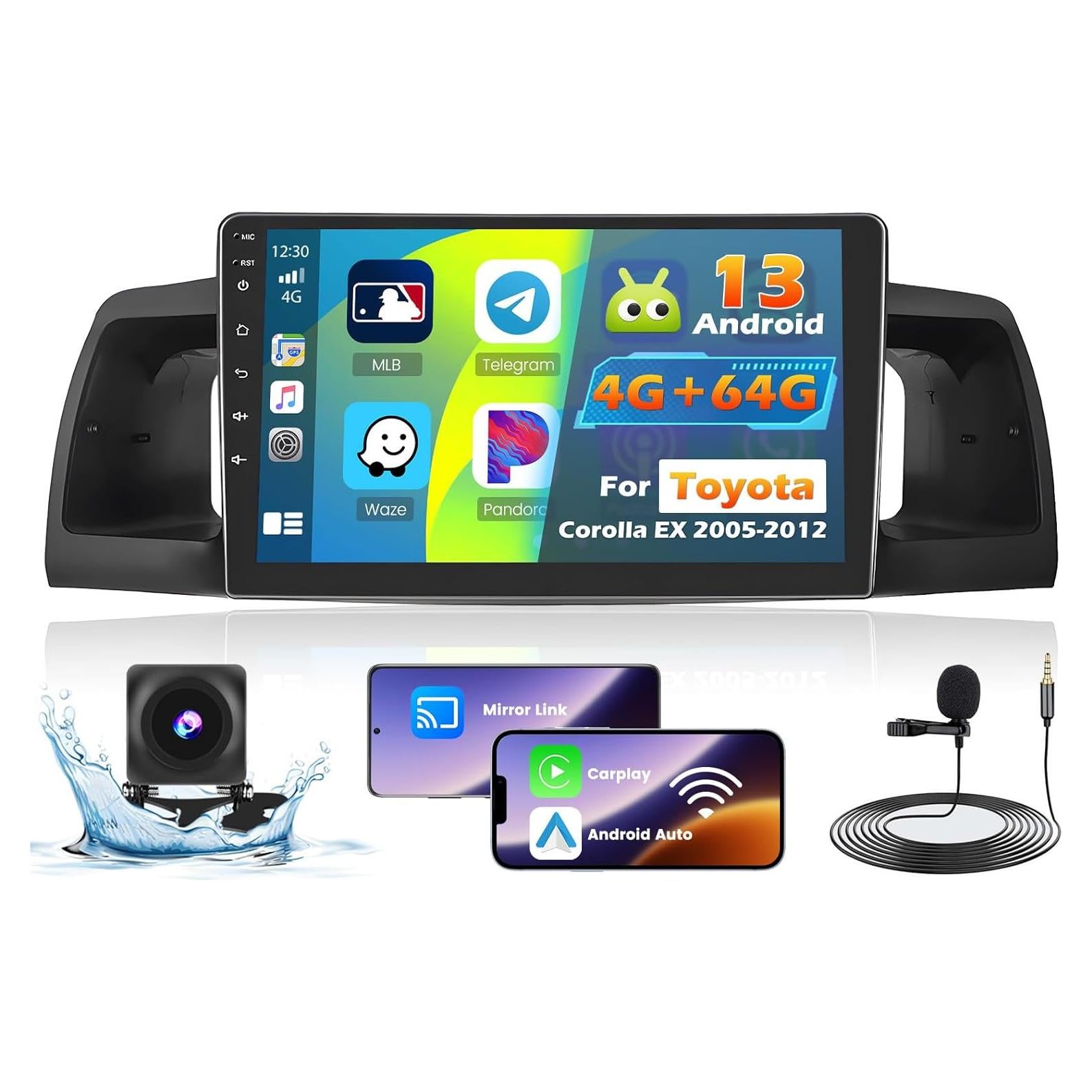 Radio de Coche Roinvou 9" para Toyota Corolla EX 2005-2012