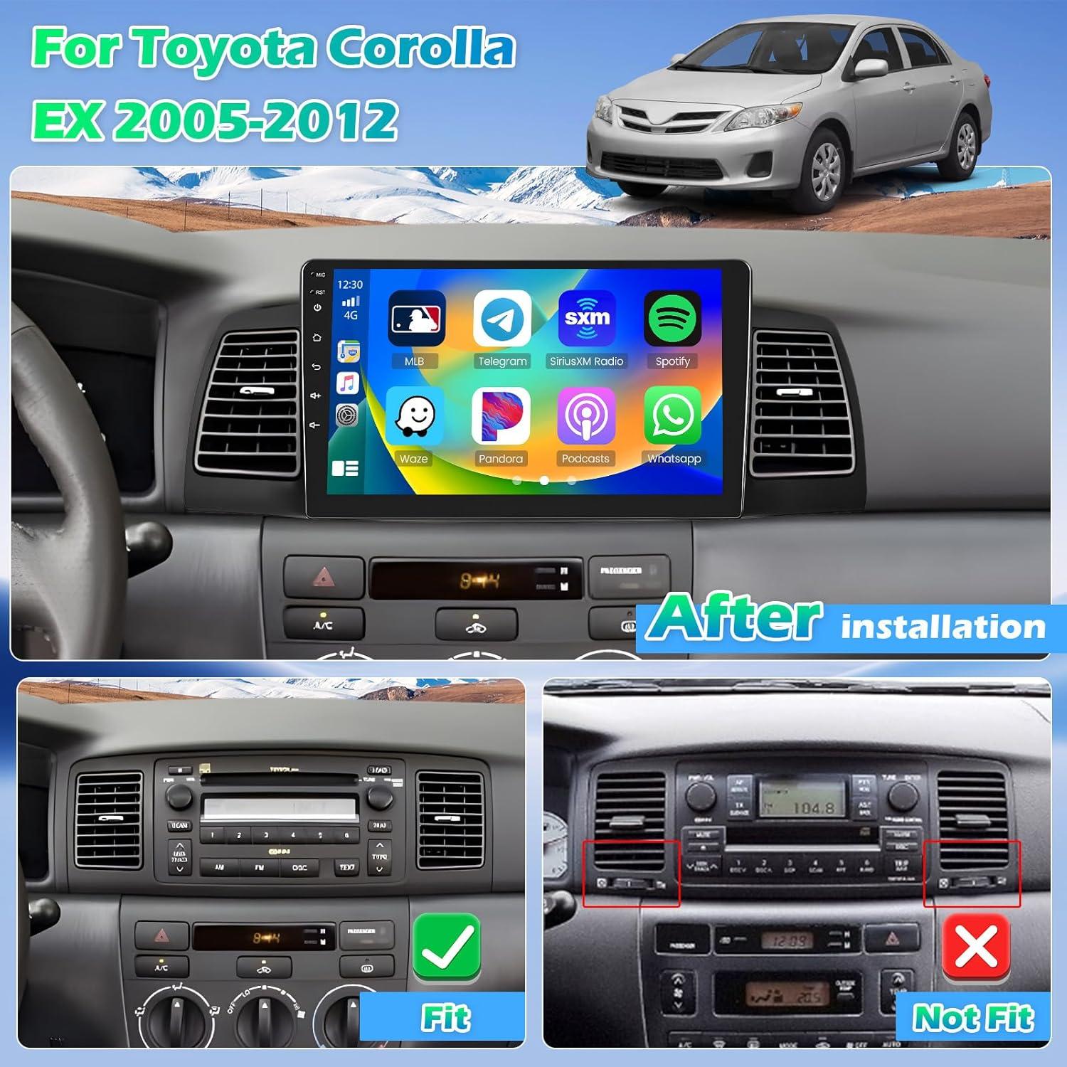 Radio de Coche Roinvou 9" para Toyota Corolla EX 2005-2012