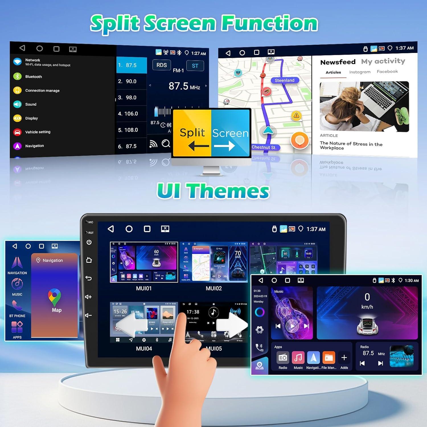 Radio de Coche Roinvou 9" para Toyota Corolla EX 2005-2012