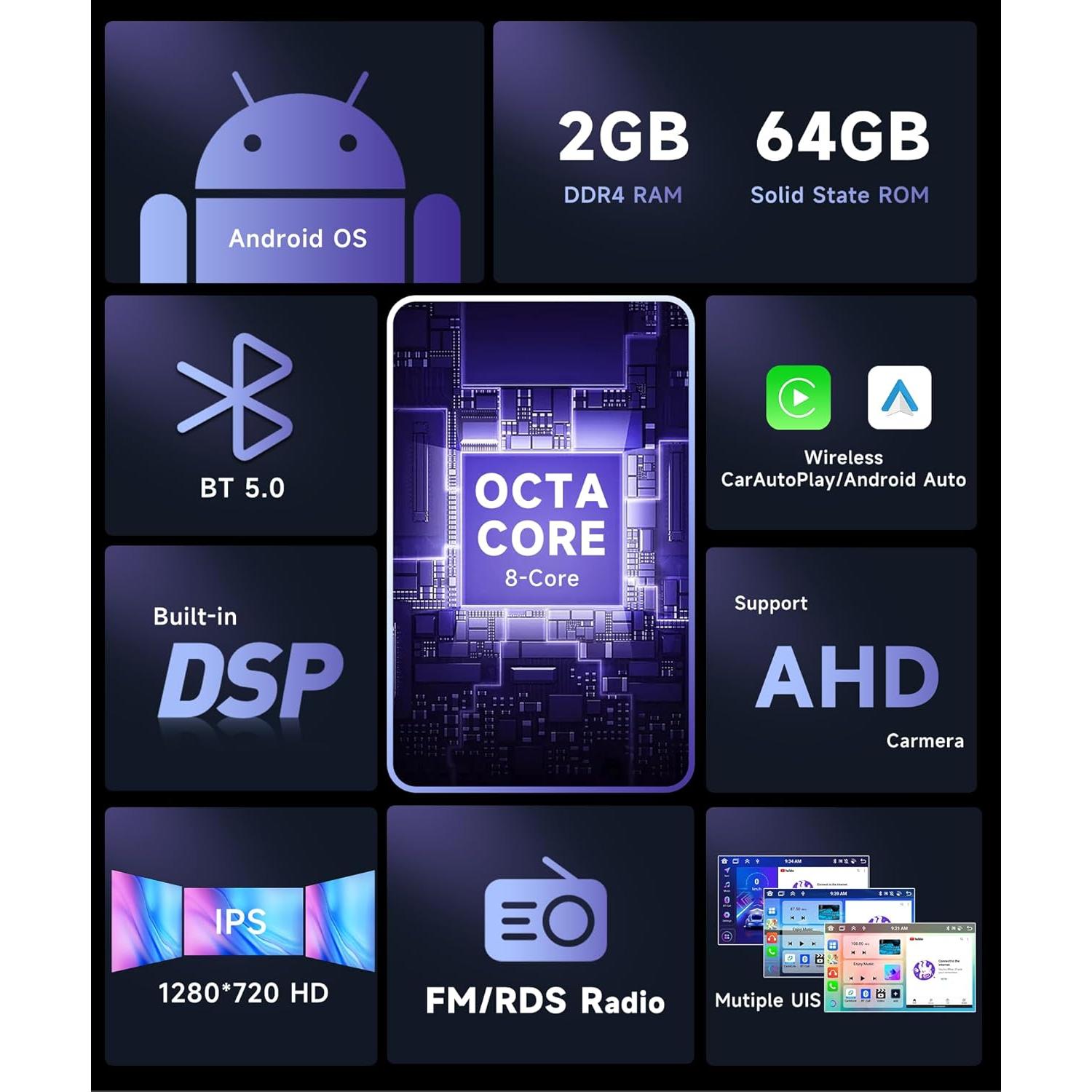 Estéreo de Coche Podofo para Toyota Corolla 2005-2012 9"