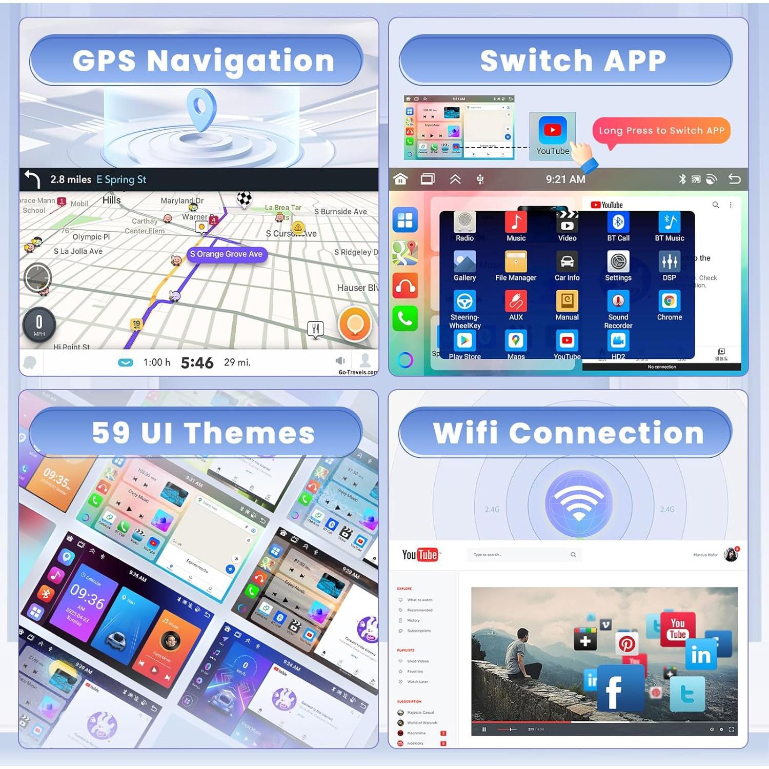 Estéreo de Coche Hikity 9" Android 13 4+64GB Toyota Corolla EX