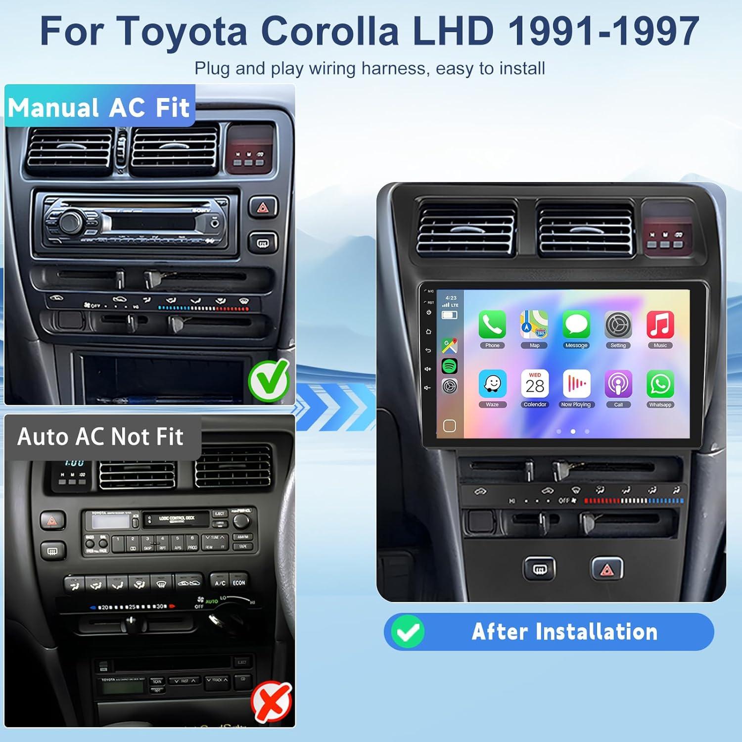 Estéreo de Coche Android 9" METEESER para Toyota Corolla 1991-1997