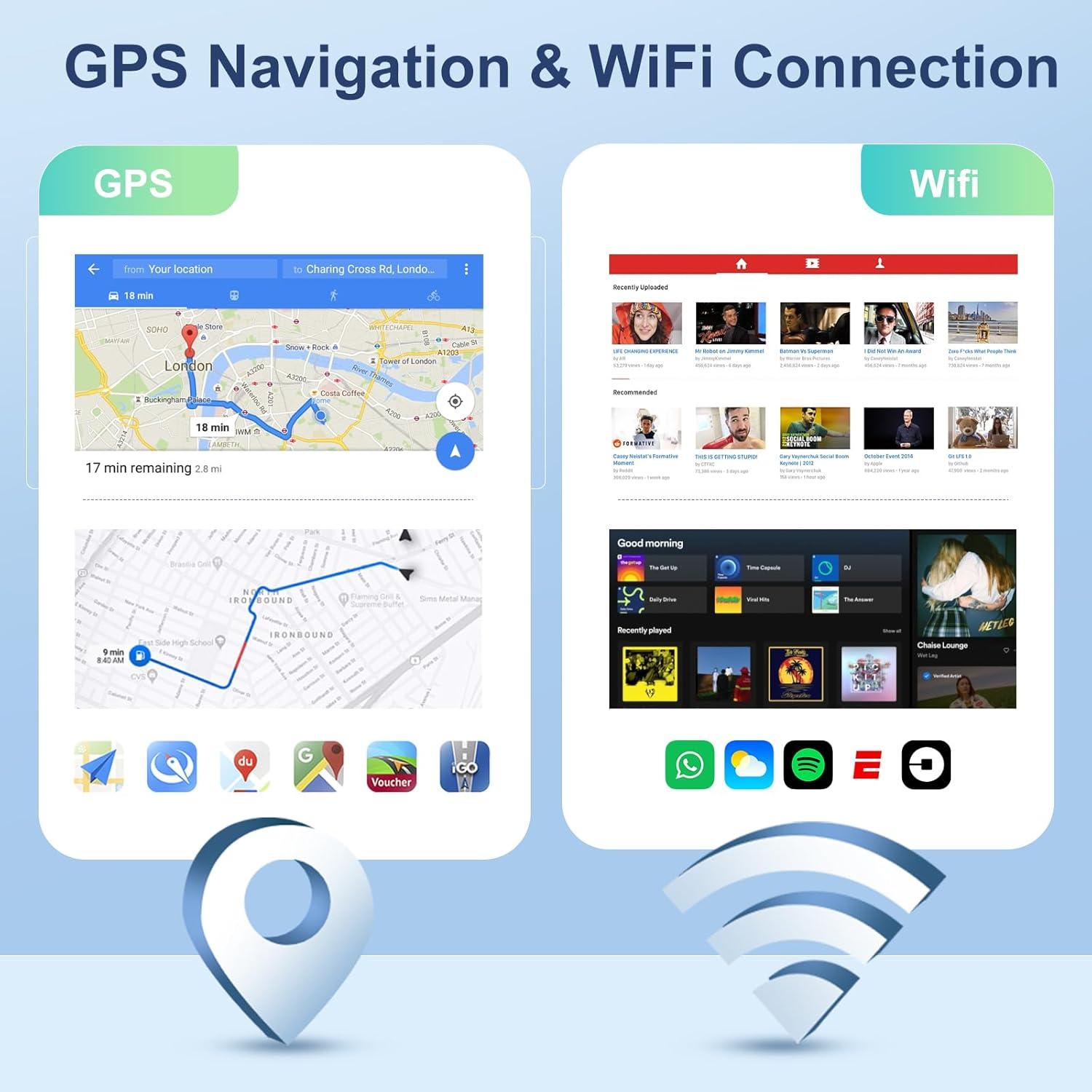 2G+64G- Car Radio for Toyota Corolla/Levin 2014-2017 with Wireless Carplay/Android Auto, Android Car Stereo 10.1 inch Touch Screen GPS Navi WiFi Bluetooth FM/RDS Mirror Link SWC Backup Camera