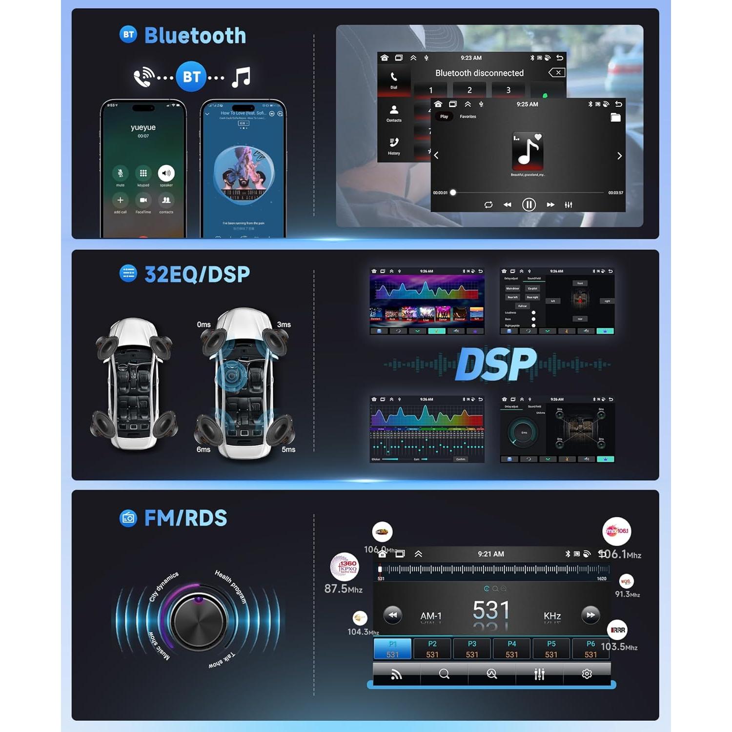 Estéreo de Coche Rimoody 8Core 4G+64G para Toyota Corolla 2007-2012